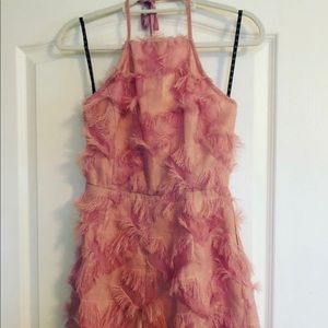 Asos Missguided pink fringe romper